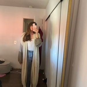 Long cream cardigan